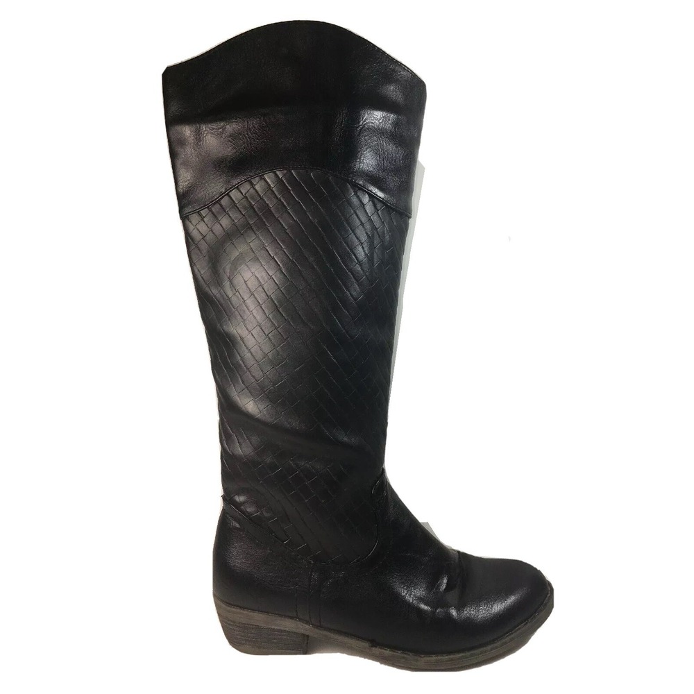 Nature Breeze Womens Boots Sz 6 M Quilted Black Knee High